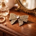 VANTO 1 Pcs Fancy Stone Bow Embellished Hair Bow Clip for Women & Girls, Crystal Fancy Bow Barrette Hair Accessory, Stylish Statement Hair Clip with Secure Grip for Party, Wedding & Daily Use - Image 4