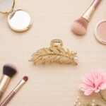 VANTO Leaf Design Metal Hair Clutcher Clip for Women & Girls | Pearl Embellished Gold Finish Hair Claw Clip | Strong Hold Hair Accessory for Daily Wear, Office, Party & Casual Styling | Pack of 1 - Image 3
