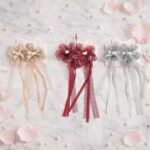 VANTO Girls Lace Bow Hair Clips with Long Ribbon Tassel | Elegant Bow Hair Accessories with Pearl & Heart Detail | Stylish Hair Pins for Girls, Kids & Toddlers | Suitable for Party, School & Daily Use | Pack of 2 (Any 2 Colors) - Image 7