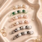 VANTO 1 Pc Pearl & Rhinestone Banana Hair Clip for Women & Girls, Elegant French Barrette Ponytail Holder with Secure Lock, Strong Grip Curved Hair Accessory for Thick and Fine Hair Party Use