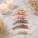 VANTO Fancy Banana Hair Clip for Women & Girls | Floral Crystal Hair Barrette | Elegant Acrylic Banana Clip for Thick & Thin Hair | Stylish Hair Accessory for Daily Wear, Parties & Weddings | Pack of 1( Multicolor )