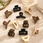 VANTO Matt Mini Claw Clips Pack of 12 for Women & Girls | Mini Hair Clutcher Set | Strong Grip Hair Accessories for Daily Use | Matte Finish Hair Clips for All Hair Types