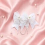 VANTO Bow Lace Hair Clip for Women & Girls, Elegant Fabric Bow Barrettes, Fashion Hair Accessory for Daily Wear, Party, School, Office, Wedding & Casual Styling, 1 Pair - Image 4