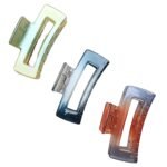 VANTO Colorful Hair Claw Clips Set Transparent Clutchers Hair Accessories Crystal barretes Multi-Color Pack of 3 Any Color - Image 5