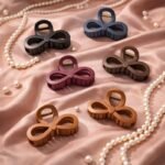 VANTO Matte Finish Flower Clutcher for Women Hair Claw Hair Clips For Women Curved Flower Leaf Matte Infinity Design Korean Hair Clips For Girls-Multicolor Pack of 3 - Image 5