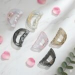 VANTO Glossy Acrylic Hair Claw Clips | Strong Hold Non-Slip Jaw Clips for Women & Girls | Transparent Barrettes for Juda Bun & Daily Styling | Multicolor Pack of 6 (Size-Medium)