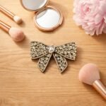 VANTO 1 Pcs Fancy Stone Bow Embellished Hair Bow Clip for Women & Girls, Crystal Fancy Bow Barrette Hair Accessory, Stylish Statement Hair Clip with Secure Grip for Party, Wedding & Daily Use - Image 5