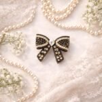 VANTO 1 Pcs Fancy Stone Embellished Hair Bow Clip for Women & Girls, Crystal Fancy Bow Barrette Hair Accessory, Stylish Statement Hair Clip with Secure Grip for Party, Wedding & Daily Use(Black) - Image 5