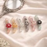VANTO 1 Pcs Banana Small Stone Hair Clip for Women & Girls | Floral Crystal Hair Barrette | Elegant Rhinestone Banana Clip | Stylish Hair Accessories for Party, Casual & Daily Wear | Multicolor - Image 5