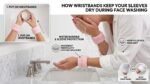 VANTO Spa Headband, Wristband & Sunflower Clutcher Combo Set for Women & Girls | Soft Plush Makeup Hair Band with Face Wash Wristbands & Flower Hair Claw Clip | Pink Beauty Care Set of 3 - Image 6