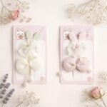 VANTO Cute Bunny Bow Hair Clips for Girls | Pearl Drop Bow Hair Accessories | Soft Fabric Rabbit Ear Hair Pins | Stylish Hair Bows for Kids, Toddlers & Girls | Party, School & Daily Use Hair Clips (Pack of 2)