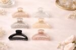 VANTO D Shape Hair Claw Clips for Women & Girls | Transparent Crystal Acrylic Hair Clutchers | Korean Style Hair Accessories Set for Thick & Thin Hair Barrettes for Bun, Pack of 3 (Size-Big) - Image 2