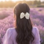 VANTO Elegant Lace Bow Hair Claw Clips for Women– Vintage Chiffon Ribbon Hair Clutchers with Pearl Accent, Large Non-Slip French Bowknot Jaw Clips for Thick Thin Hair, Aesthetic Styling Accessories (2) - Image 3