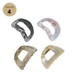 VANTO Glossy Acrylic Hair Claw Clips | Strong Hold Non-Slip Jaw Clips for Women & Girls | Transparent Barrettes for Juda Bun & Daily Styling | Multicolor Pack of 4 (Size-Medium) - Image 6