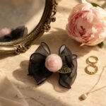 VANTO Floral Organza Bow Hair Clip for Women & Girls | Elegant Rose Bow Barrette Hair Accessory | Lightweight Hair Clutcher for Daily Wear, Parties, Weddings & Casual Styling | Pack of 1 - Image 4
