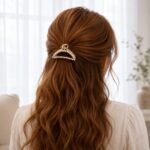 VANTO Pearl Embellished Metal Hair Clutcher Clip for Women & Girls | Elegant Gold Finish Hair Claw Accessory | Strong Hold Hair Clip for Daily Wear, Office, Party, Wedding & Casual Styling | Pack of 1 - Image 4