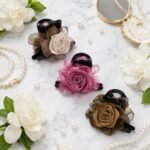 VANTO Cloth Floral Clutcher Hair Clip for Women & Girls, Stylish Flower Design Hair Claw Clip, Strong Grip Hair Accessory for Daily Wear, Casual, Party & Office Use, Pack of 2 (Multicolor)