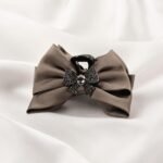 VANTO Elegant Bow Hair Claw Clip for Women and Girls | Decorative Satin Bow Clutcher with Rhinestone Accent | Fashion Hair Accessory for Party, Office, Wedding and Everyday Styling(Pack of 1) - Image 3