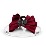 VANTO Elegant Bow Hair Claw Clip for Women and Girls | Decorative Satin Bow Clutcher with Rhinestone Accent | Fashion Hair Accessory for Party, Office, Wedding and Everyday Styling(Pack of 1) - Image 2