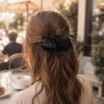 VANTO Hair Claw Clip with Organza Bow and Feather Accents | Elegant Hair Accessory for Ponytail, Half-Up Styles and Special Occasions | Lightweight Hair Clip for Girls and Women Pack of 2 - Image 4