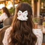 VANTO Lace Bow Hair Clip for Women & Girls, Elegant Fabric Bow Barrette Hair Accessory, Lightweight Hair Clutcher for Daily Wear, Parties, Weddings, Casual Styling, Pack of 1 - Image 2