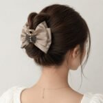 VANTO Elegant Bow Hair Claw Clip for Women and Girls | Decorative Satin Bow Clutcher with Rhinestone Accent | Fashion Hair Accessory for Party, Office, Wedding and Everyday Styling(Pack of 1) - Image 4