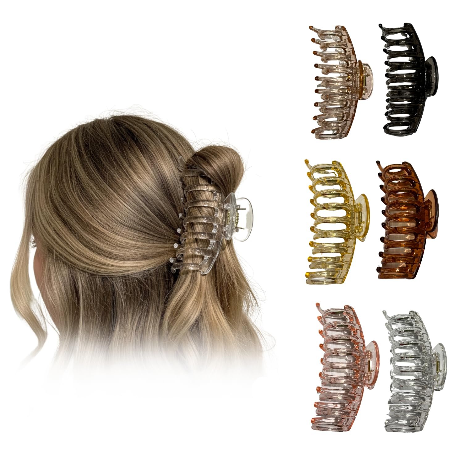 71gkTZavBiL.jpg VANTO 3 Pcs Set Spiral Style Large Hair Clutcher Hair Claw Clip Hair Accessories Thick, Thin Hair Fashion Clips For Women & Girls (Size-Big) - Image 1