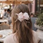 VANTO Hair Claw Clip with Organza Bow and Feather Accents | Elegant Hair Accessory for Ponytail, Half-Up Styles and Special Occasions | Lightweight Hair Clip for Girls and Women Pack of 2 - Image 3