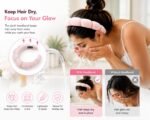 VANTO Spa Headband and Wrist Wash Band Set for Women | 1 Soft Hair Band, 2 Wrist Bands and 1 Hair Claw Clip | Face Wash, Skincare, Makeup and Daily Beauty Accessories Pack of 4 - Image 3