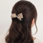 VANTO Elegant Bow Hair Claw Clip for Women and Girls | Decorative Hair Clutcher with Fabric Bow and Pearl Accent | Fashion Hair Accessory for Casual, Party and Special Occasion Styling(Pack of 1) - Image 4